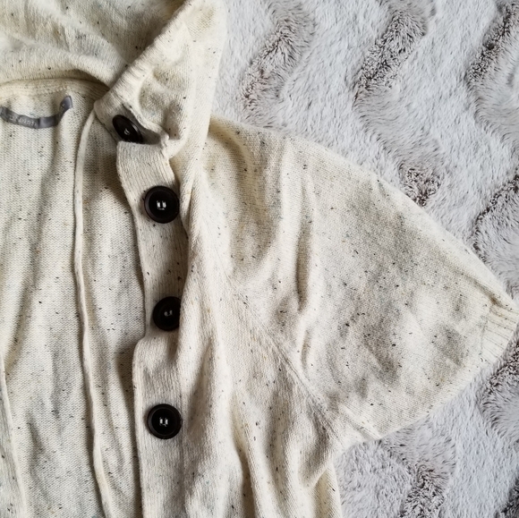 Rubbish Mock Neck Cotton Blend Big Button Drawstring Cardigan Size S - Picture 2 of 8